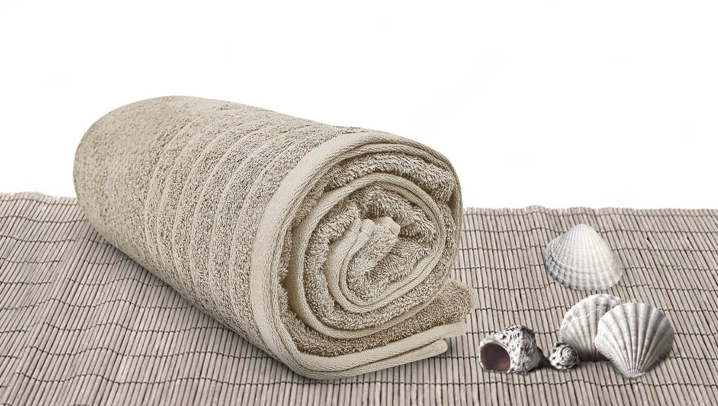 Tens Towels Pack of 1 Jumbo Bath Sheet 40 x 80 Inches, Extra Large & Light Weight, Quicker to Dry, 100% Cotton, Super Soft & Absorbent, Perfect to Wrap Yourself in, Beige