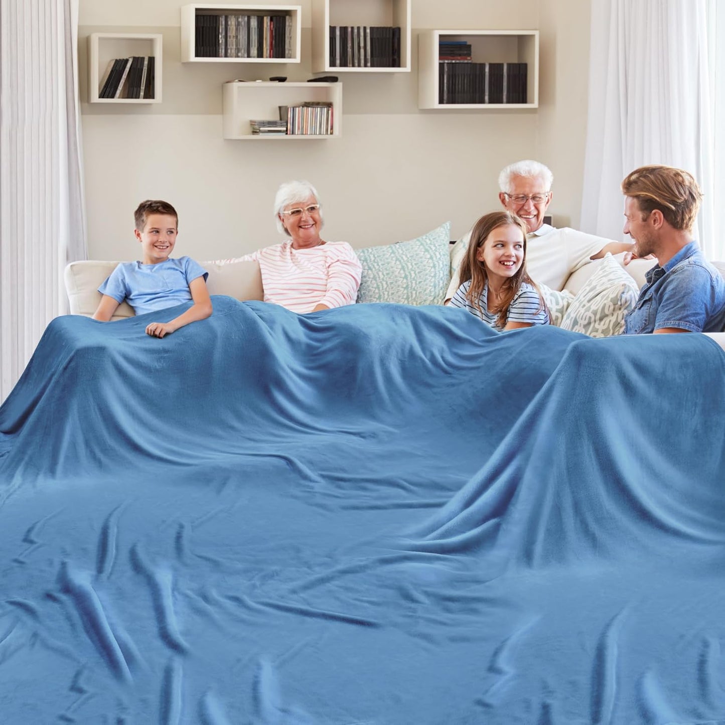 Edenleaf Oversized Blanket 120x120 Inches, Giant Huge Companion for Bed, Sofa,Travel and Camping, Extra Large Big Soft Blanket Fits The Whole Family and Outdoors, Dark Grey 10'x10'
