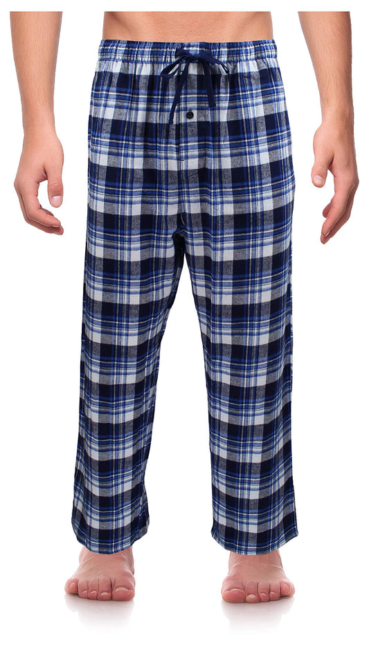 Casual Trends Classical Sleepwear Men’s 100% Cotton Flannel Pajama Pants, Size XX-Large Tall Blue