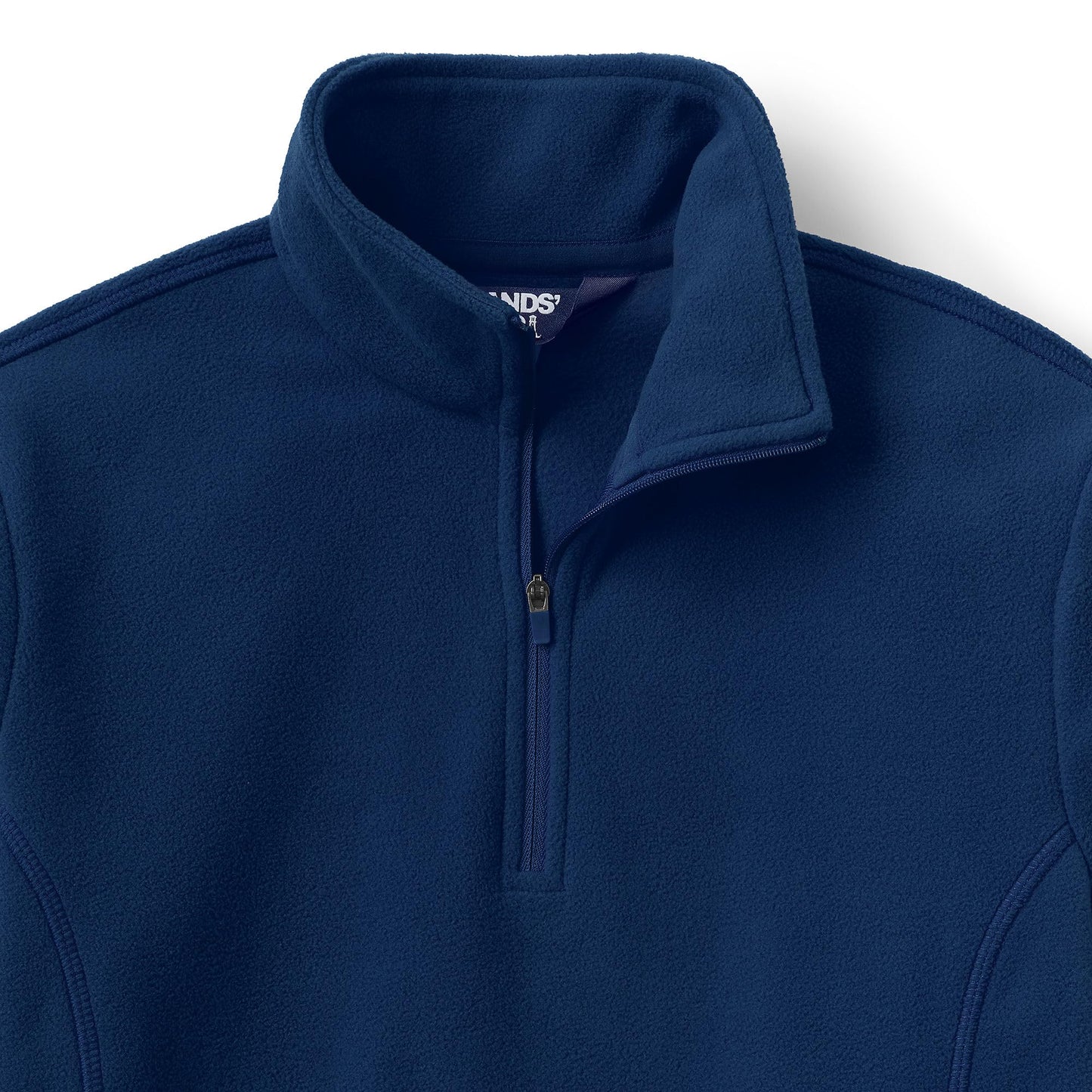 Lands' End Womens Quarter Zip Fleece Pullover Deep Sea Navy Tall X-Large