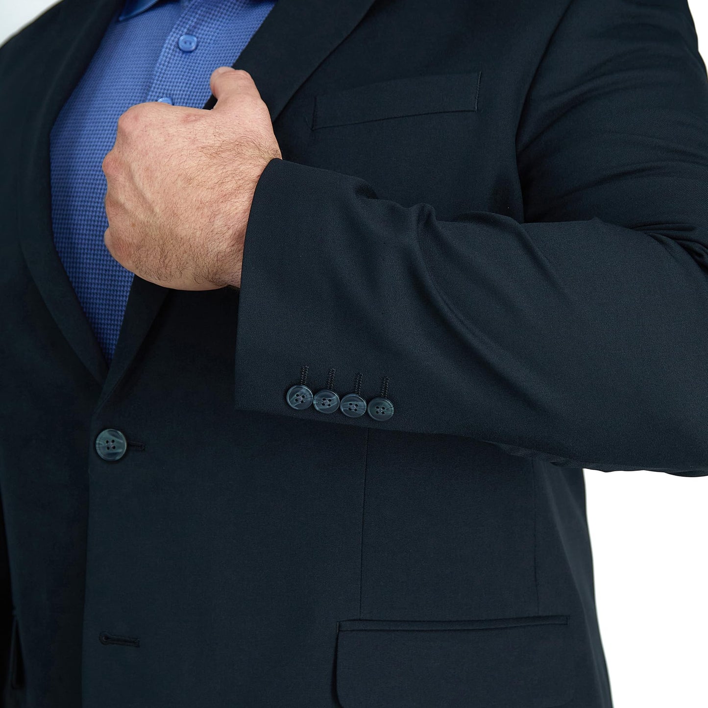 Haggar Men's Big and Tall Classic Fit Travel Performance Suit Seperates - Pant and Jacket, Black- Jacket, 54L
