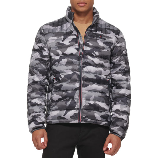 Tommy Hilfiger Men's Ultra Loft Lightweight Packable Puffer Jacket (Standard and Big & Tall), Grey Camo, XX-Large