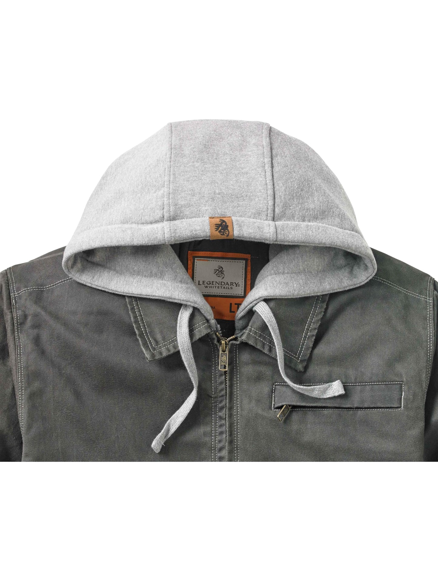 Legendary Whitetails Men's Casual Coat with Hood Waxed Cotton Water Resistant, Tarmac, X-Large Tall