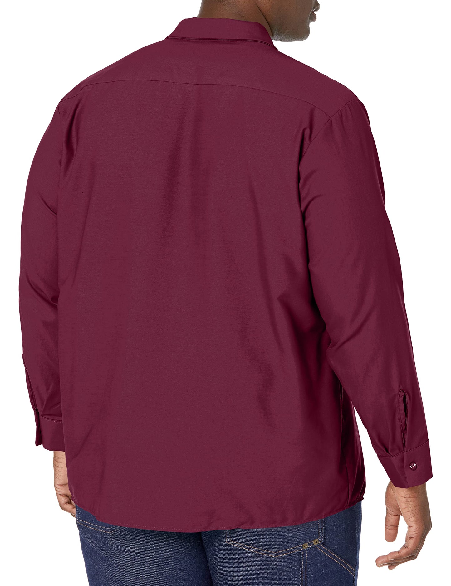 Red Kap Men's Size Industrial Work Shirt, Regular Fit, Long Sleeve, Burgundy, 3X-Large/Tall