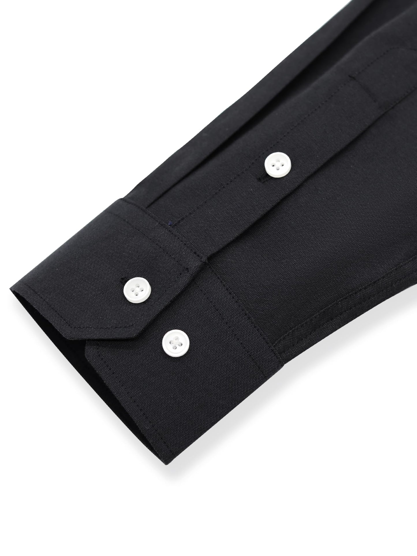 GIANZEN Black Dress Shirt Men's Mens Button Down Shirts Long Sleeve Up Men Casual for Slim Fit Big and Tall Business Oxford Black Size L Tall