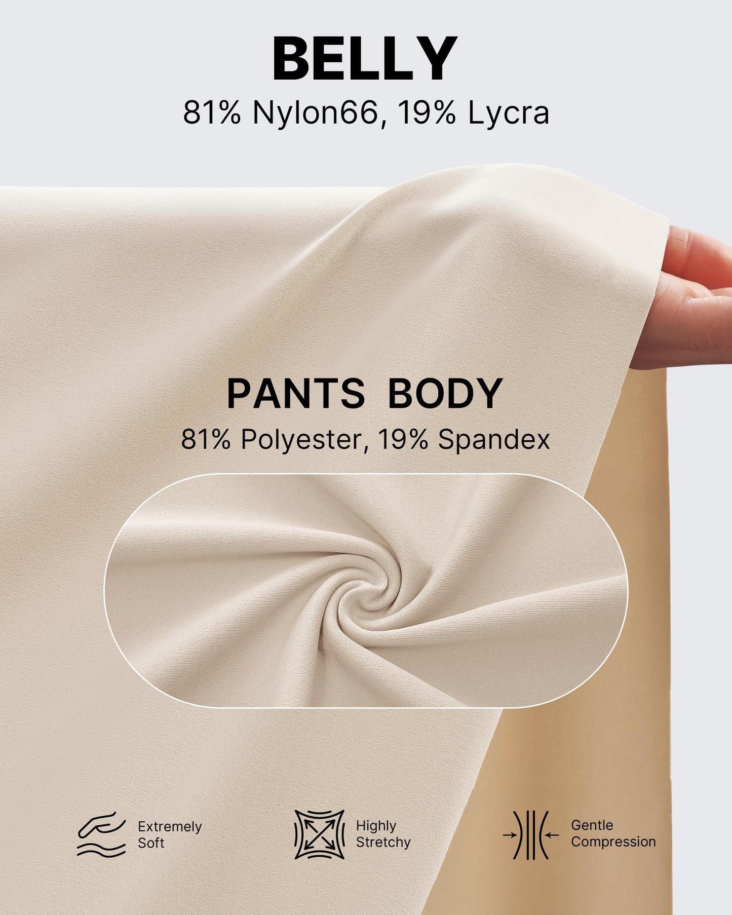 G4Free Maternity Clothes Wide Leg Outfits Pregnancy Dress Work Pants High Waist Yoga Pants with Pockets Winter Trousers(Light Khaki,L,32")