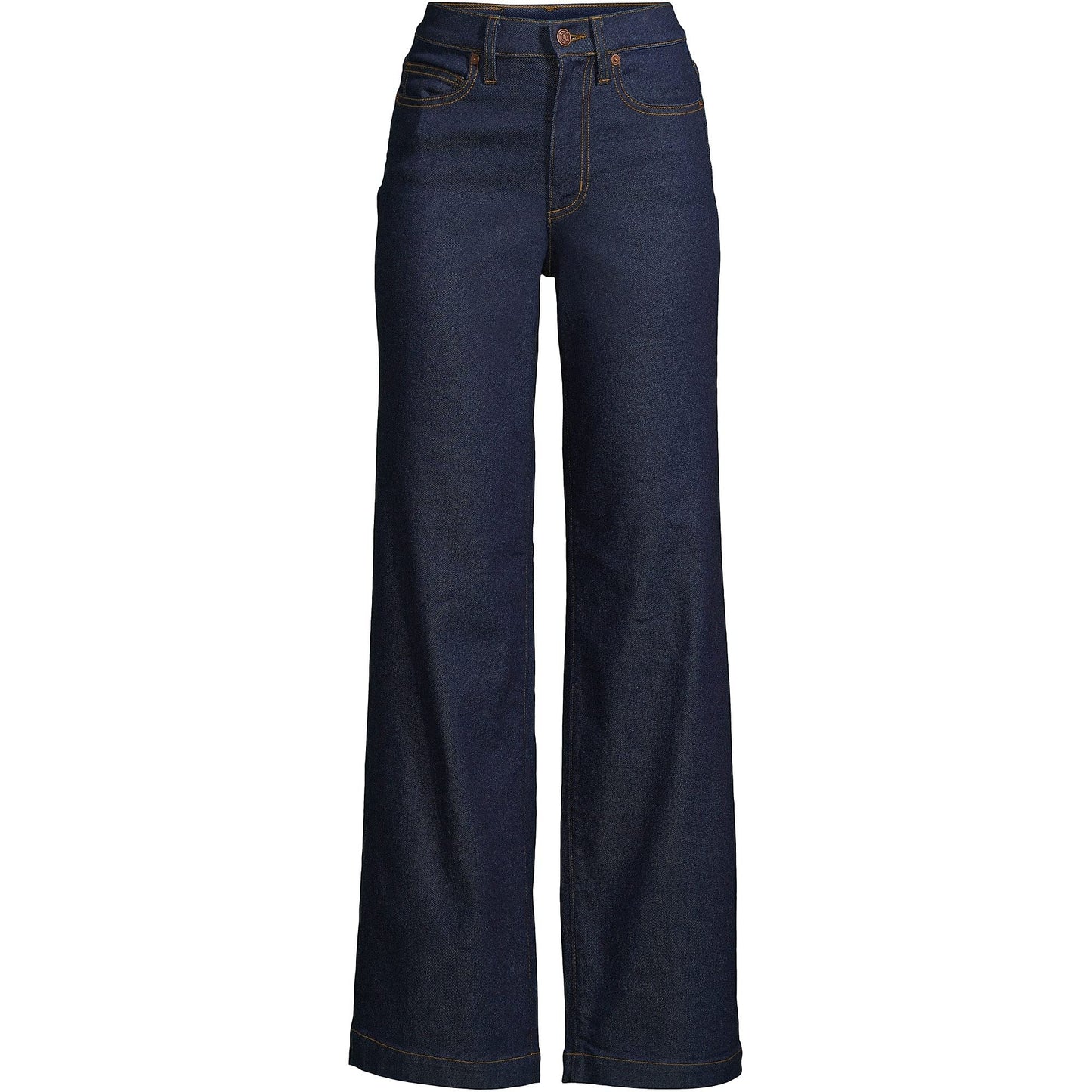 Lands' End Womens Recover HR Wide Leg Blue Jeans River Rinse Regular 8 32