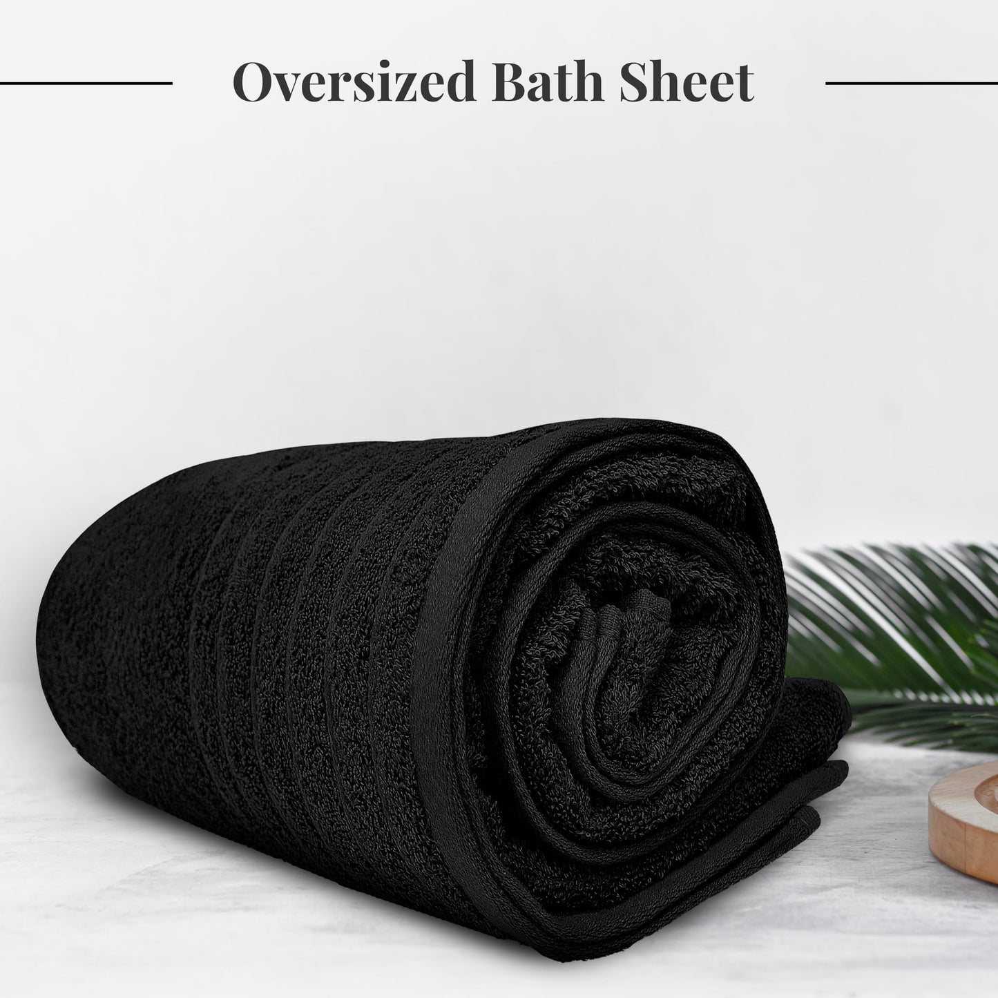 Tens Towels Pack of 1 Jumbo Bath Sheet 40 x 80 Inches, Extra Large & Light Weight, Quicker to Dry, 100% Cotton, Super Soft & Absorbent, Perfect to Wrap Yourself in, Black