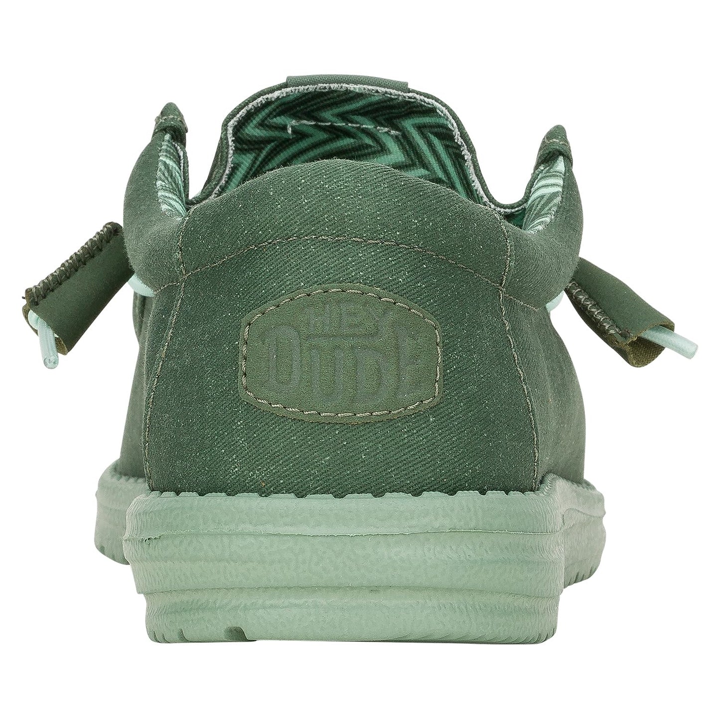 HEYDUDE Wally Stretch Canvas Duck Green/Iceberg Green Size 15, Men’s Shoes, Men's Slip-on Loafers, Comfortable & Light-Weight