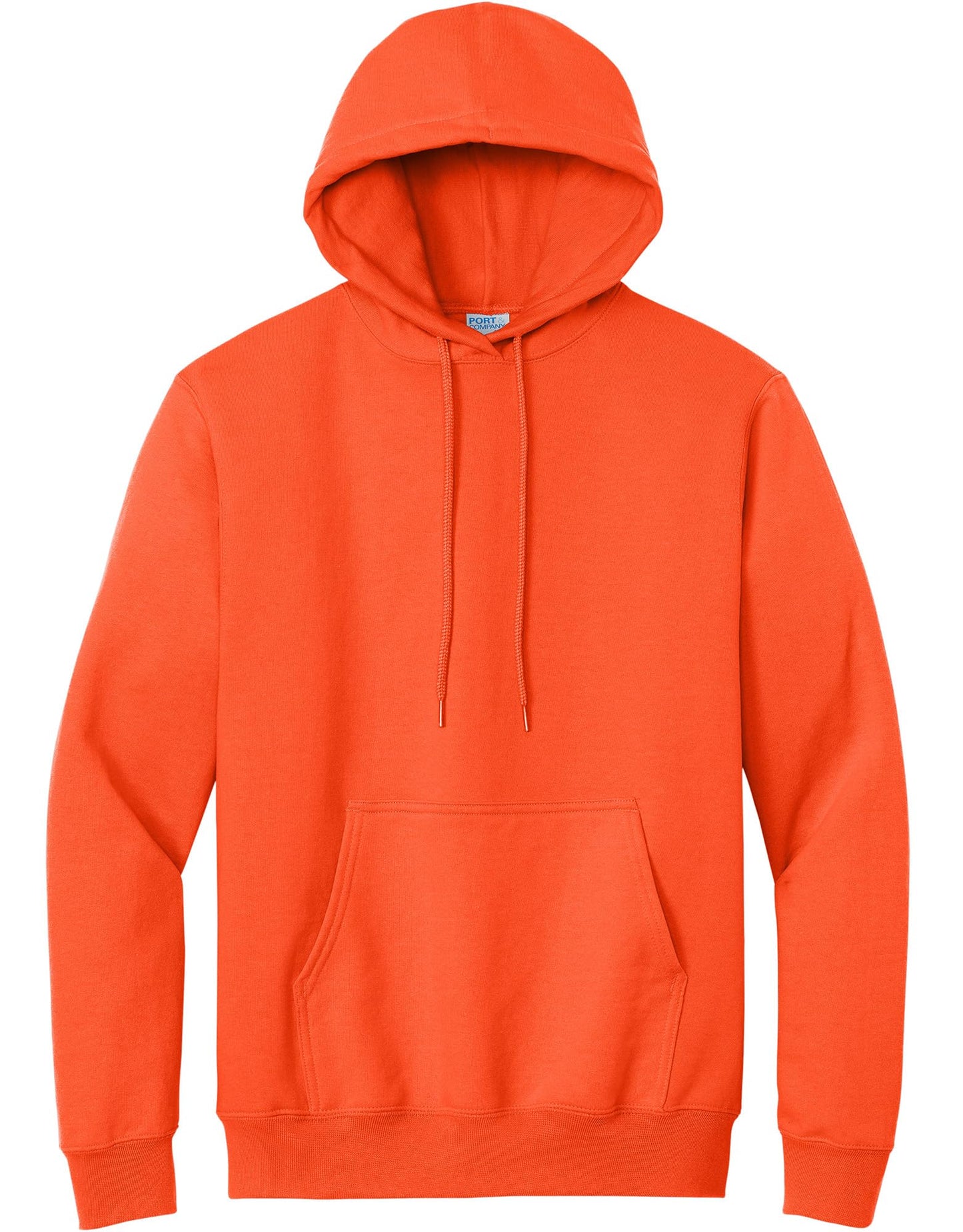 Port & Co TALL Essential Fleece Pullover Hooded Sweatshirt-PC90HT-4XLT-Safety Orange