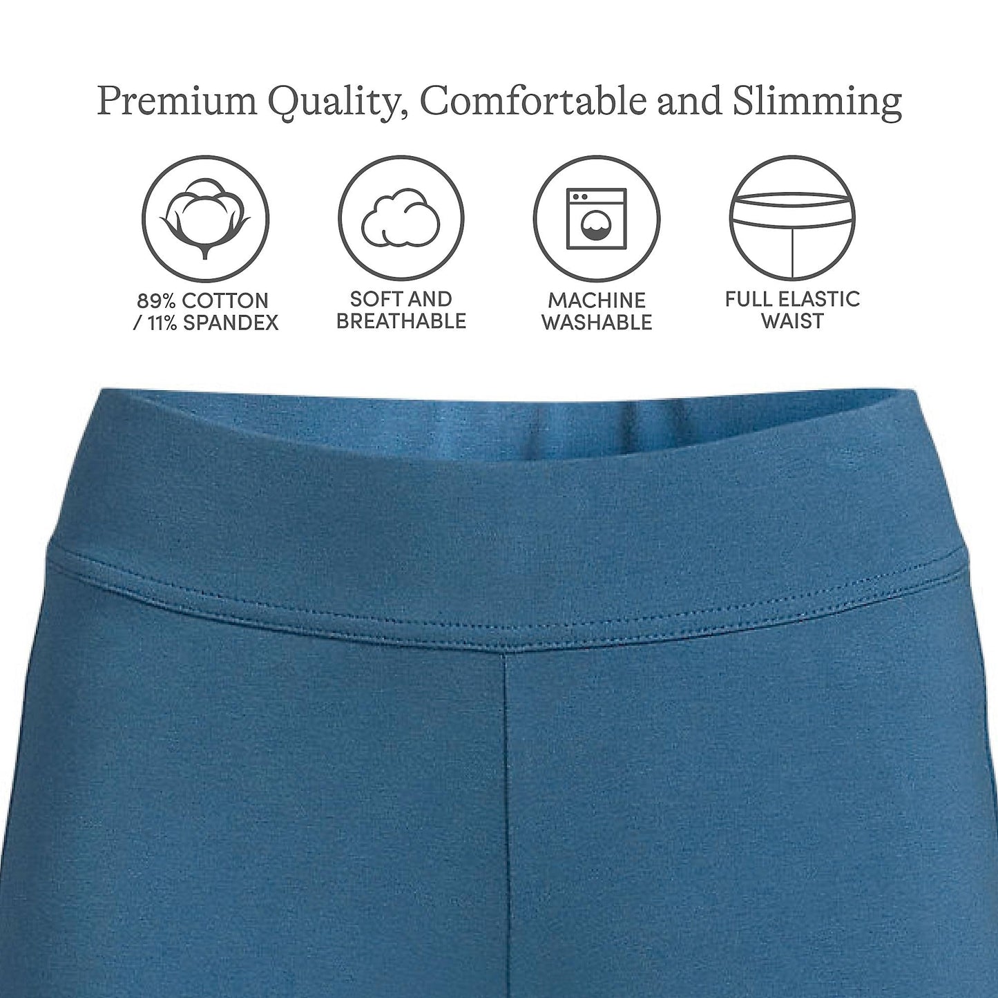 Lands' End Womens Starfish Straight Pants Evening Blue Tall X-Large