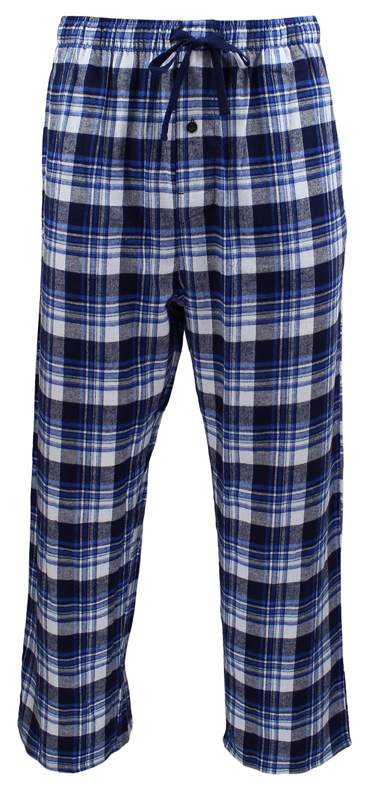 Casual Trends Classical Sleepwear Men’s 100% Cotton Flannel Pajama Pants, Size XX-Large Tall Blue
