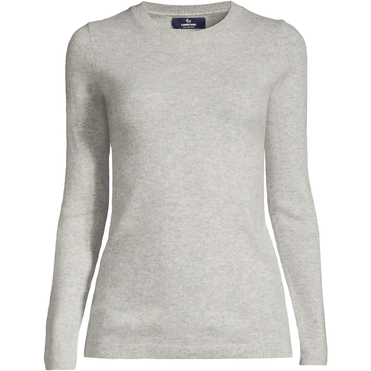 Lands' End Womens Cashmere Sweater Gray Heather Tall X-Large