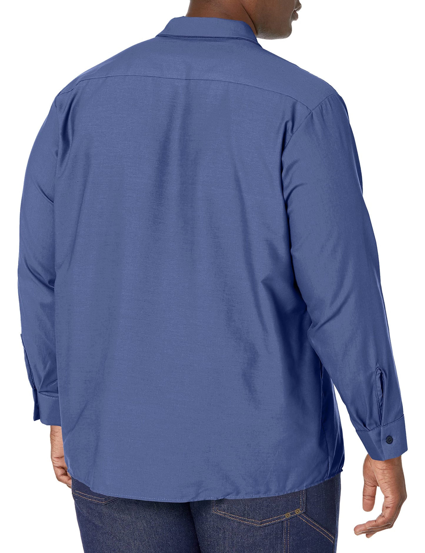 Mens Ls Post Blue Poplin Work Shirt,XL,XTall