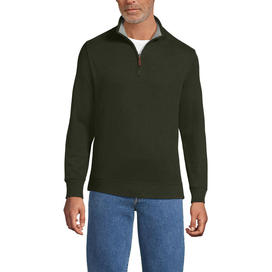 Lands' End Mens Bedford Rib Quarter Zip Sweater Havana Brown Tall XX-Large