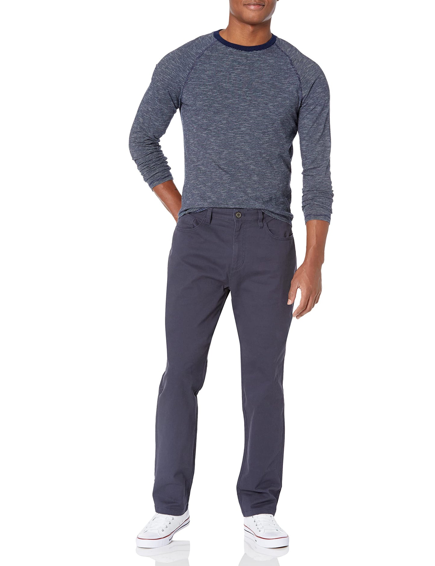 Amazon Essentials Men's Chinos, Athletic Fit, Work Pants, 5-Pocket, Comfort Stretch, Navy, 38W x 38L