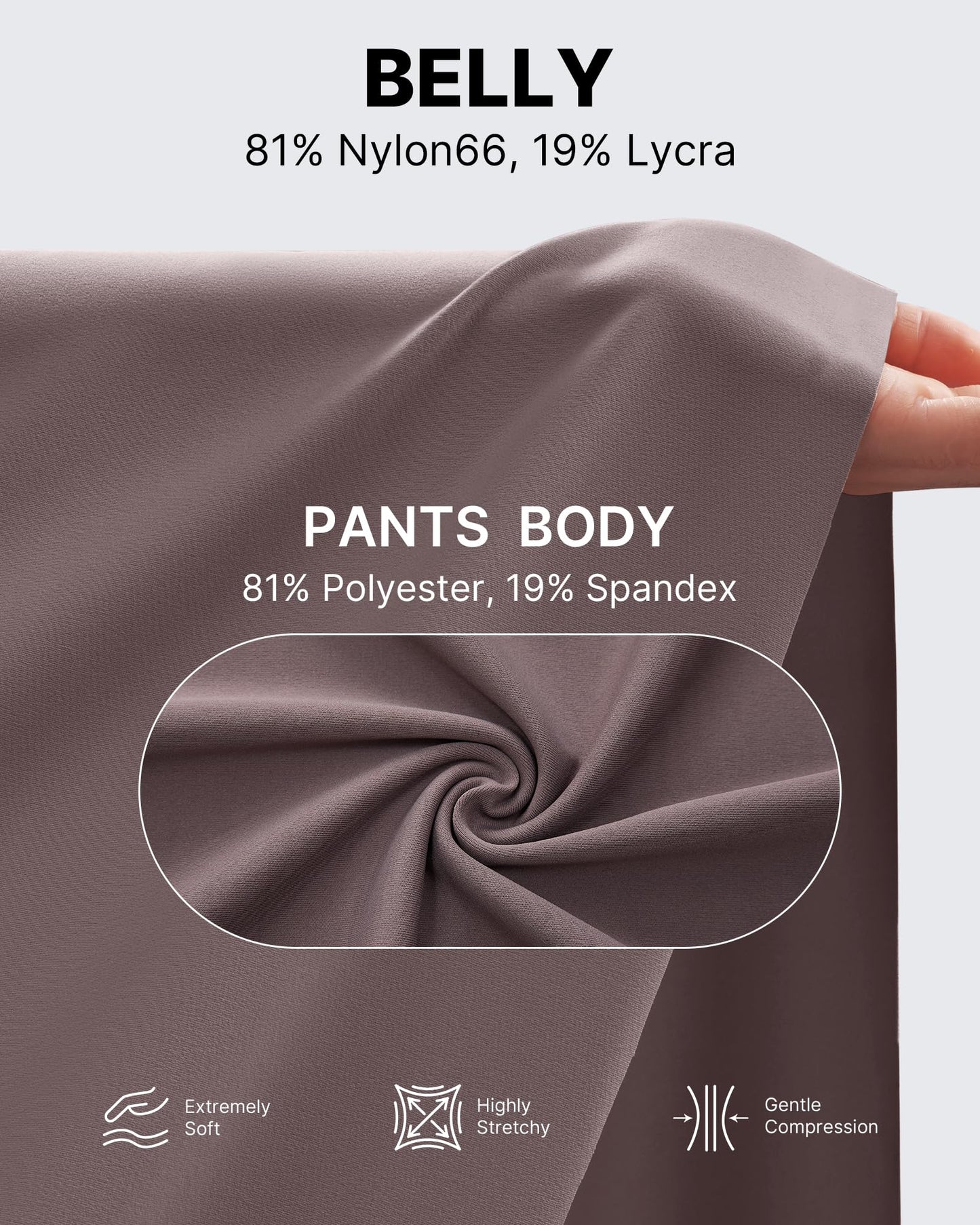 G4Free Maternity Yoga Pants with Pockets Pregnancy Fall Outfits Dress Work Pants for Athletic Workout Casual(Taupe,M,34")