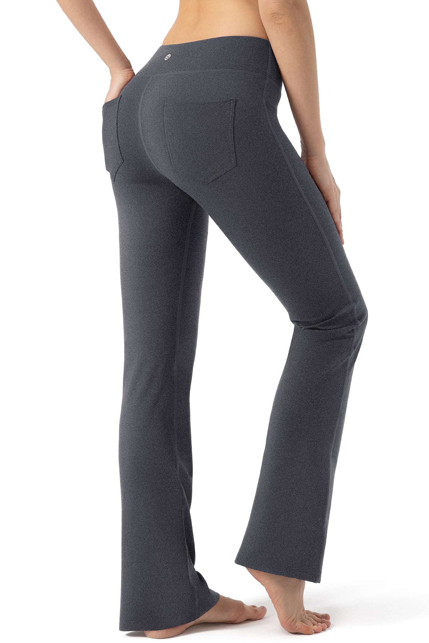 G Gradual Women's Pants with 4 Pockets High Waist Work Pants Bootcut Yoga Pants for Women (Charcoal, Small)