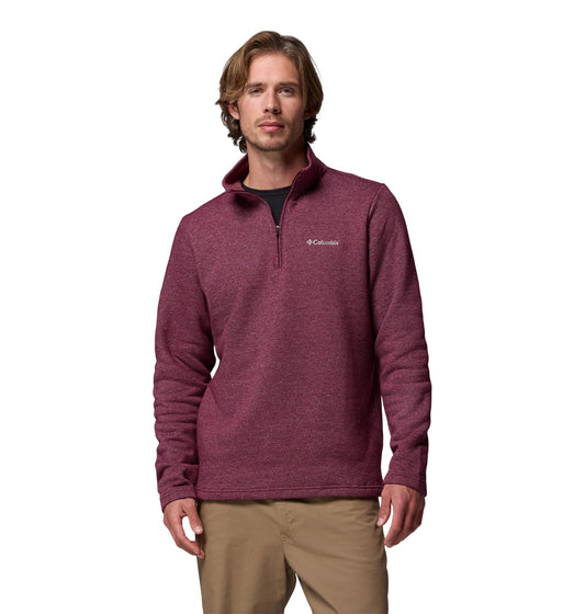 Columbia Mens Great Hart Mountain III Half Zip Pullover Jacket, Rich Wine Heather, Large Tall