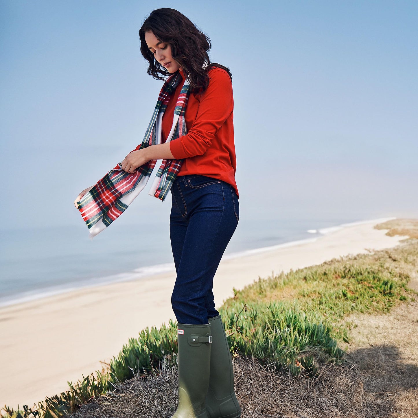 Lands' End Womens MR Straight Leg Blue Jeans-Recover Denim River Rinse Regular 6 32