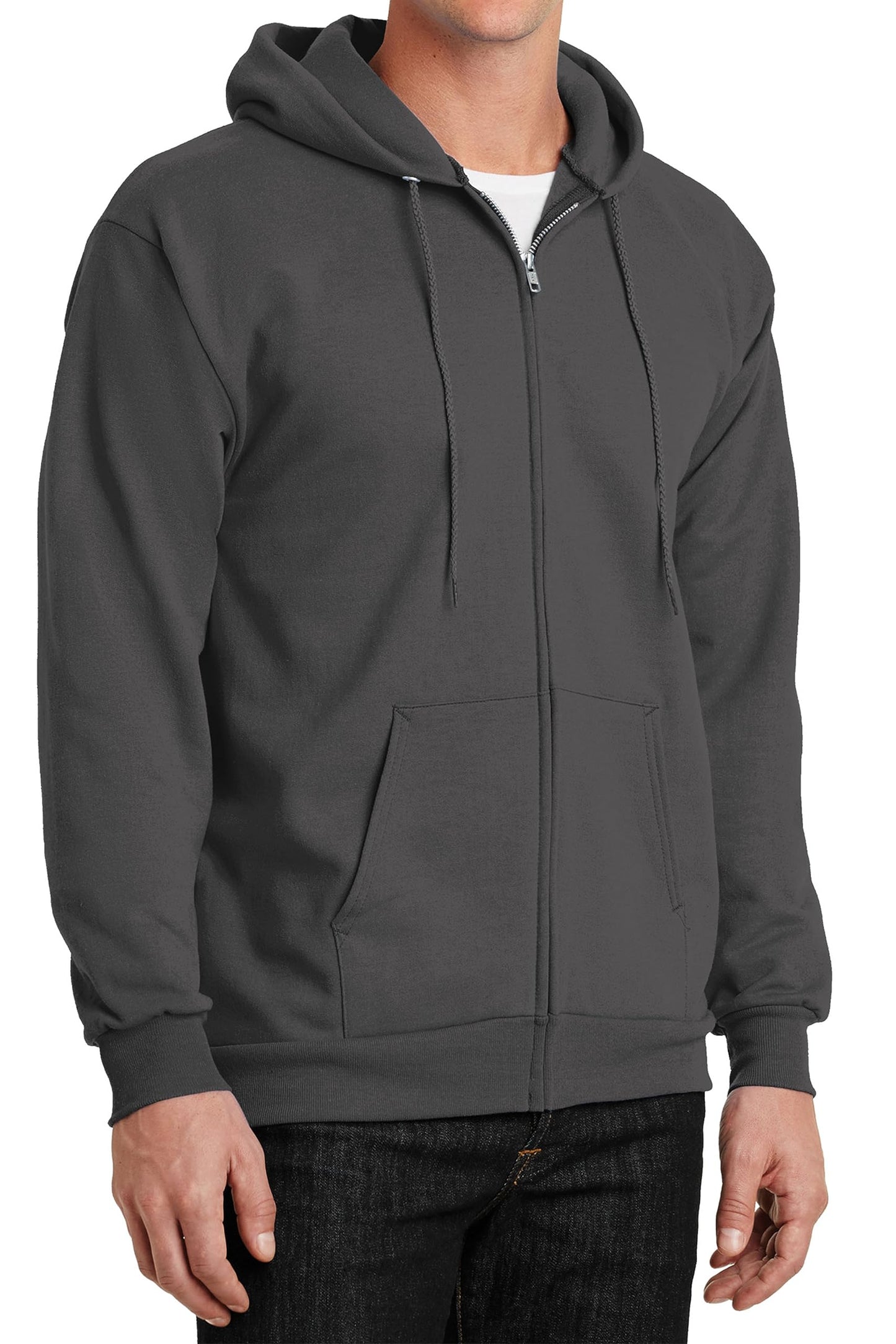 Have It Tall Mens Full Zip Hoodie Asphalt 2XLT Tall