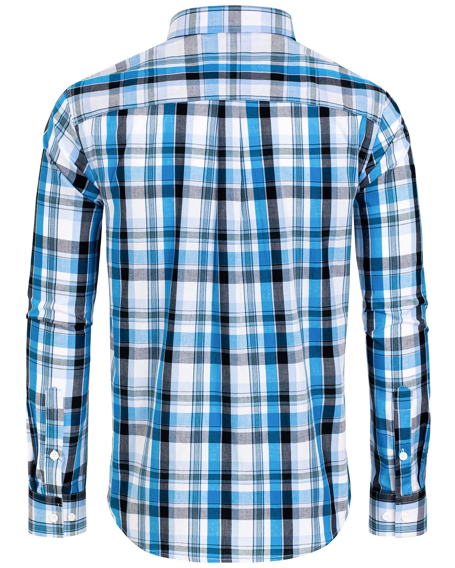 Alimens & Gentle Men's Plaid Button Down Shirts Cotton Long Sleeve Dress Shirts Regular Fit Gingham Shirts