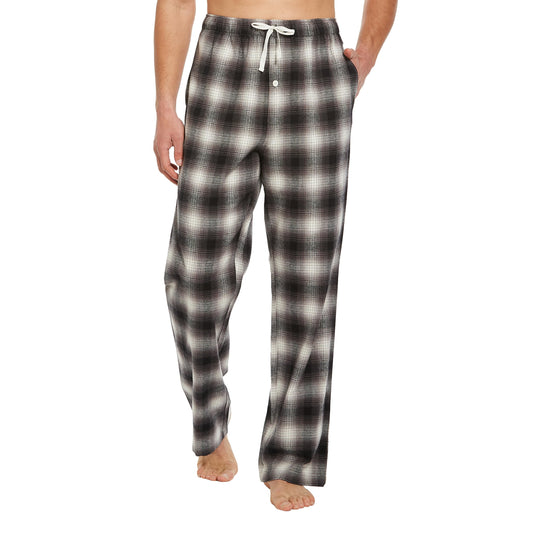 Tall MobPlace Mens 34/36 Inseam 100% Cotton Pajama Pants for Tall Men Black/Grey