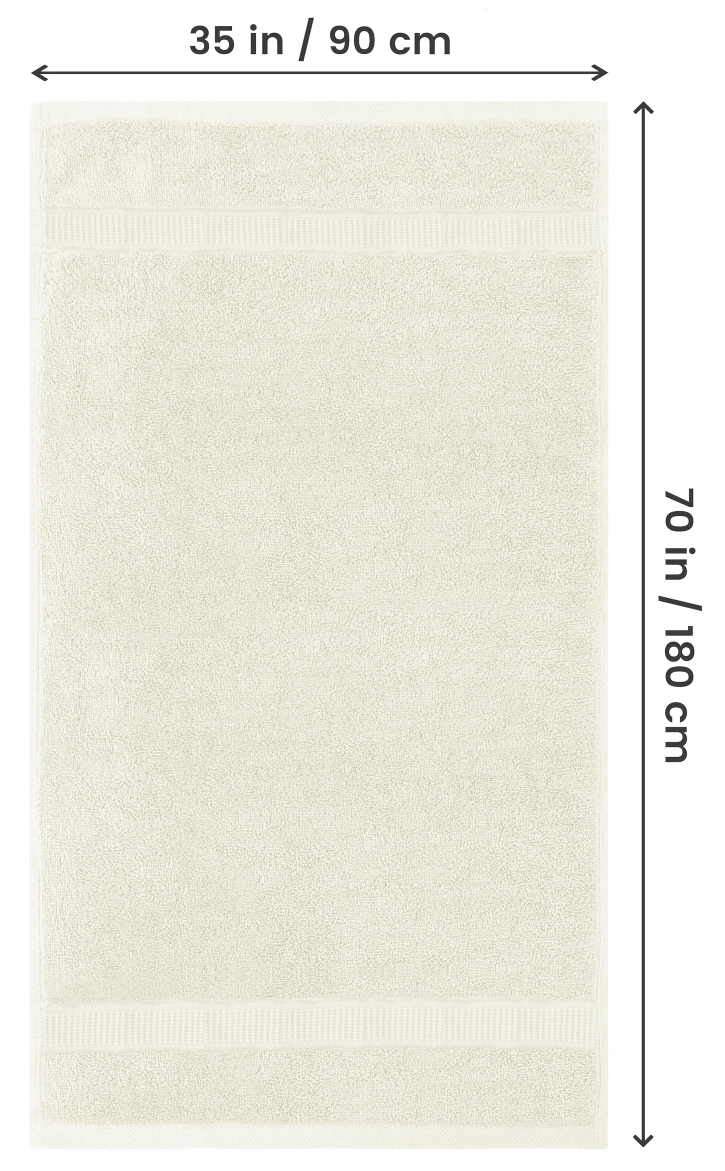 Utopia Towels Luxurious Jumbo Bath Sheet 2 Piece, 600 GSM, 35 by 70 Inches, 100% Ring Spun Cotton, Highly Absorbent and Quick Dry Extra Large Bath Towel, Super SoftTowel, Ivory