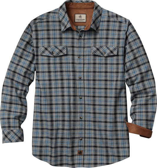 Legendary Whitetails Mens Flannel Shirt Long Sleeve Button Down Relaxed Fit, Iceberg Lake Plaid, 4XT