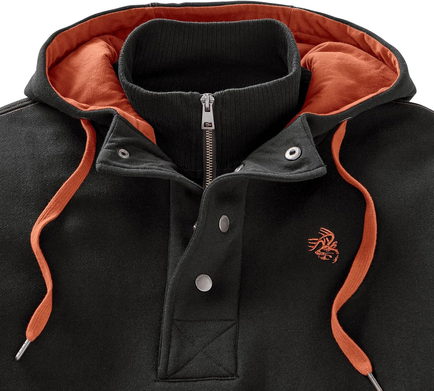 Legendary Whitetails Men's Big & Tall Tough As Buck 1/4 Zip Action Hoodie, Black, 4X-Large