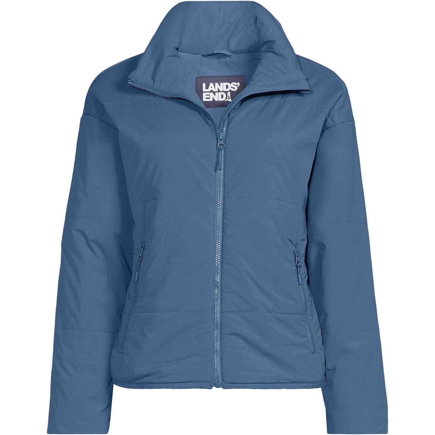 Lands' End Women's Tall WanderFree Insulated Jacket Small Light Indigo Blue