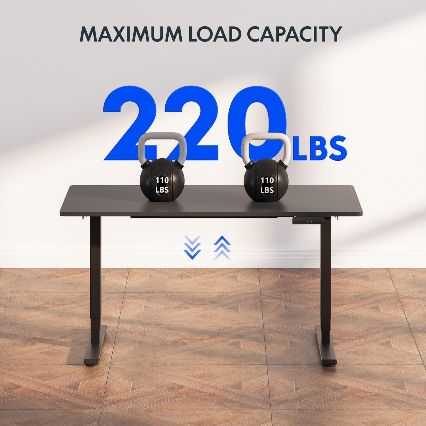 FLEXISPOT E6 Essential Dual Motor Standing Desk Frame 3 Stages Electric Height Adjustable Stand Up Desk Frame Only ((Black) - 48.8" Max Height