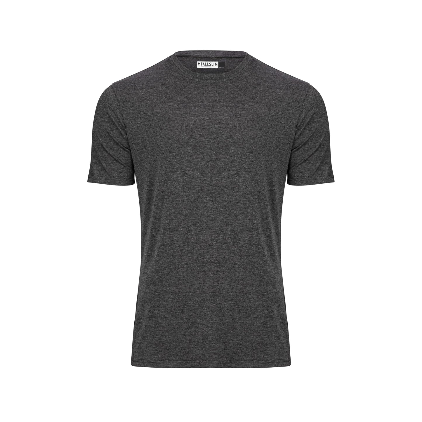 TallSlim Men's Tall Slim-Fit Short Sleeve Crewneck T-Shirt - Extra Long, Slim Fit, Preshrunk Easy Care, Gray, Small