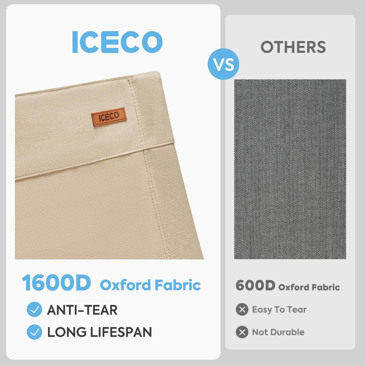 ICECO Adjustable Camping Chairs for Adults, Foldable High Back Camping Chair, Portable Folding Chairs for Outside, Reclining Outdoor Chair with Storage Bag, 400LBS, 10 Years Warranty