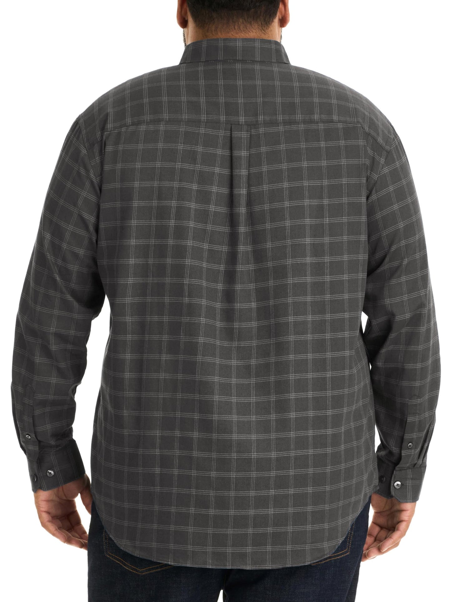 Van Heusen Men's Big Wrinkle Free Long Sleeve Button Down Shirt, Iron Gate, 5X-Large Tall
