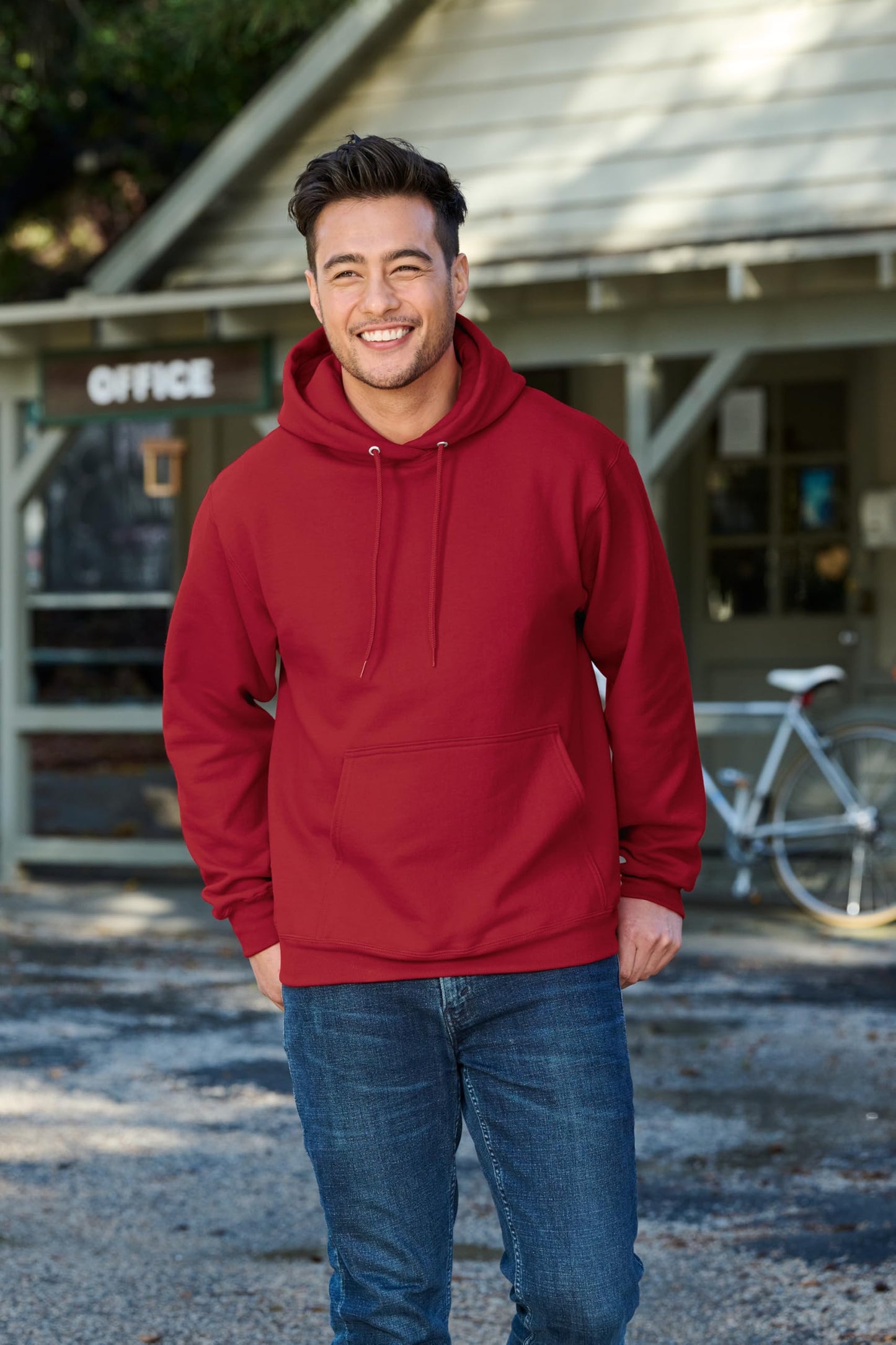 Port & Co TALL Essential Fleece Pullover Hooded Sweatshirt-PC90HT-4XLT-Safety Orange