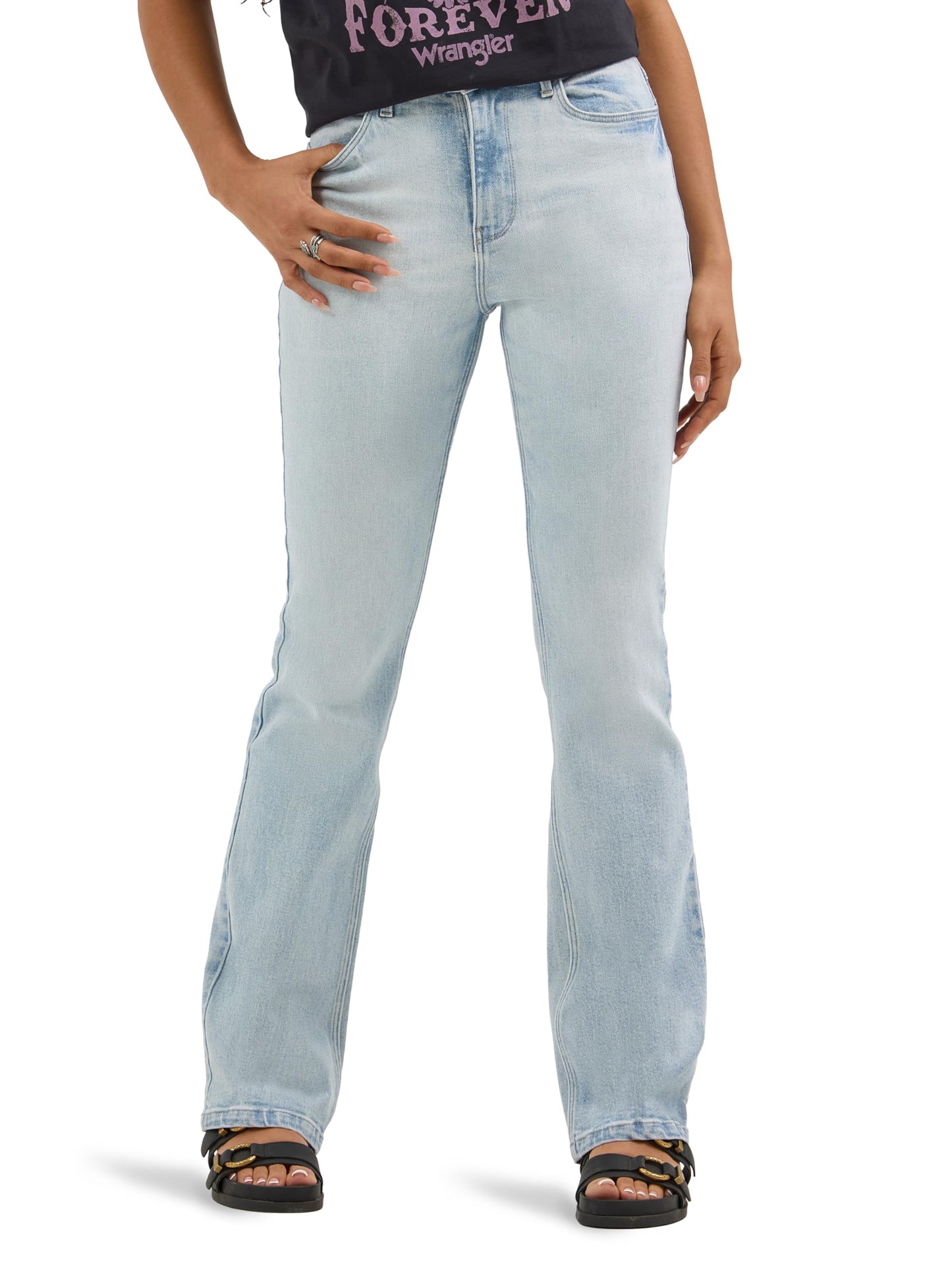 Wrangler Women's High Rise Bold Boot Jean, Finn, 8-34