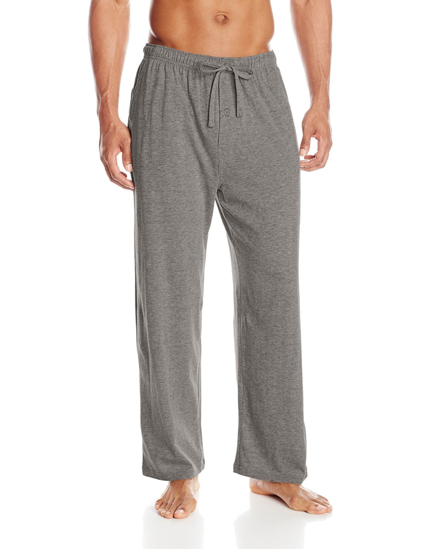 Fruit of the Loom Men's Extended Sizes Jersey Knit Sleep Pant (1-Pack), Grey Heather, Large Tall