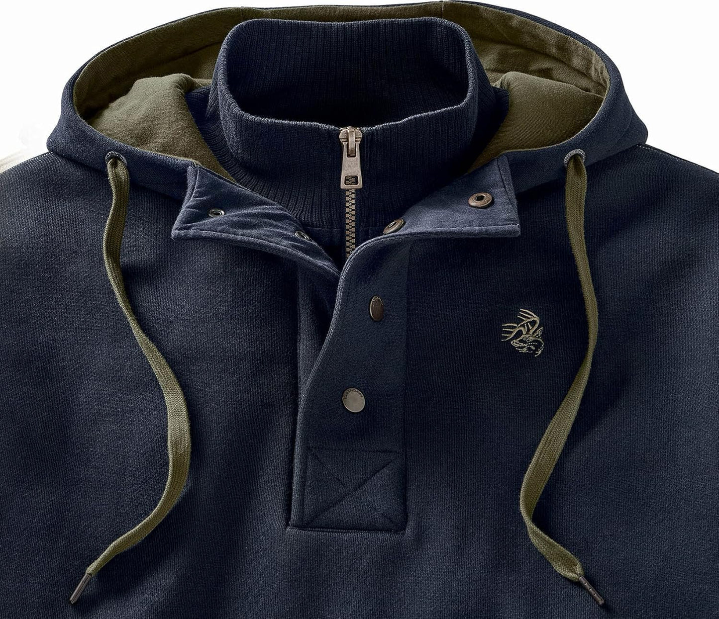Legendary Whitetails Men's Tall Size Tough As Buck 1/4 Zip Action Hoodie, Midnight Navy, Large
