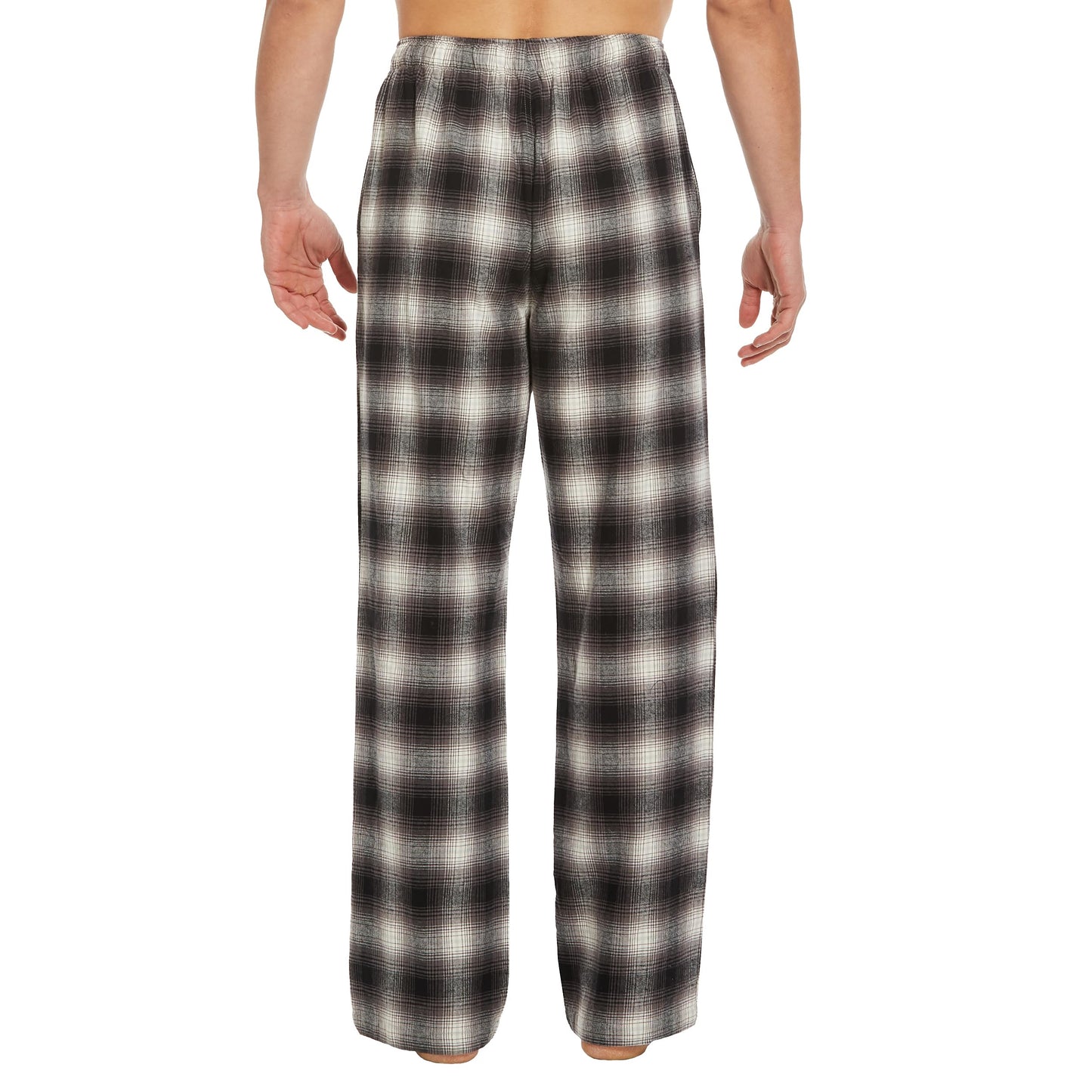 Tall MobPlace Mens 34/36 Inseam 100% Cotton Pajama Pants for Tall Men Black/Grey