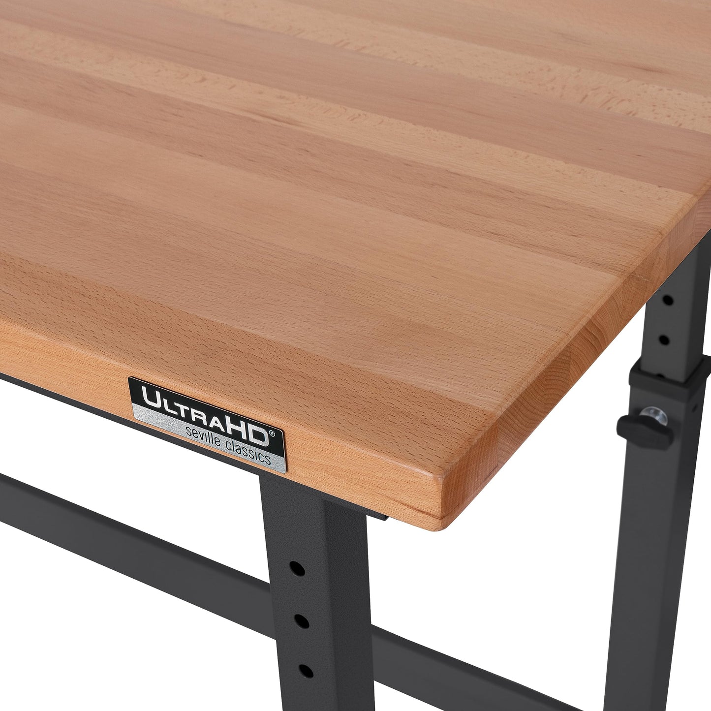 Seville Classics UltraHD Heavy Duty Workbench Table w/Solid Wood Top, 1000 lbs. Weight Capacity Workstation for Garage, Warehouse, Workshop, Granite, 60" W x 24" D x 28.5" to 42" H Desktop
