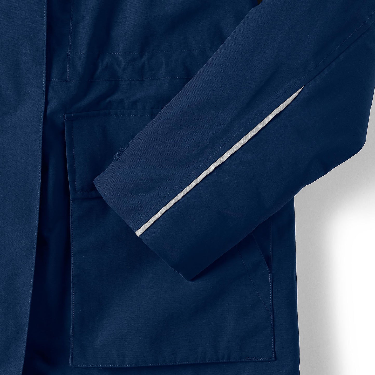 Lands' End Womens Squall Waterproof Parka Deep Sea Navy Tall Medium