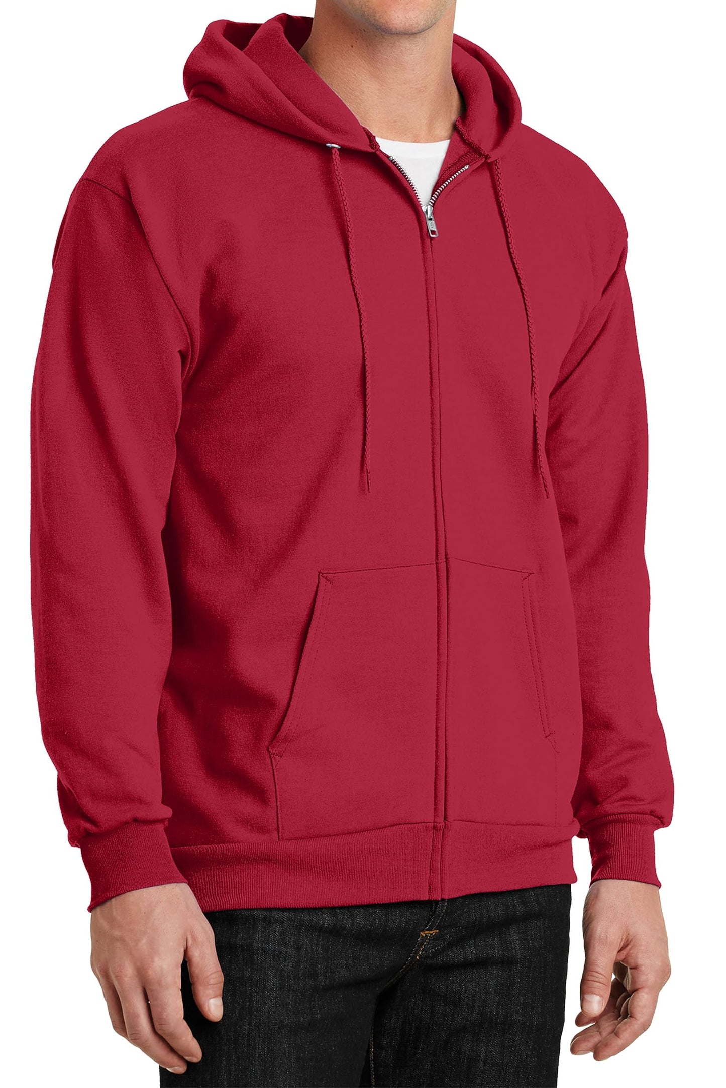 Have It Tall Mens Full Zip Hoodie Red 3XLT Tall