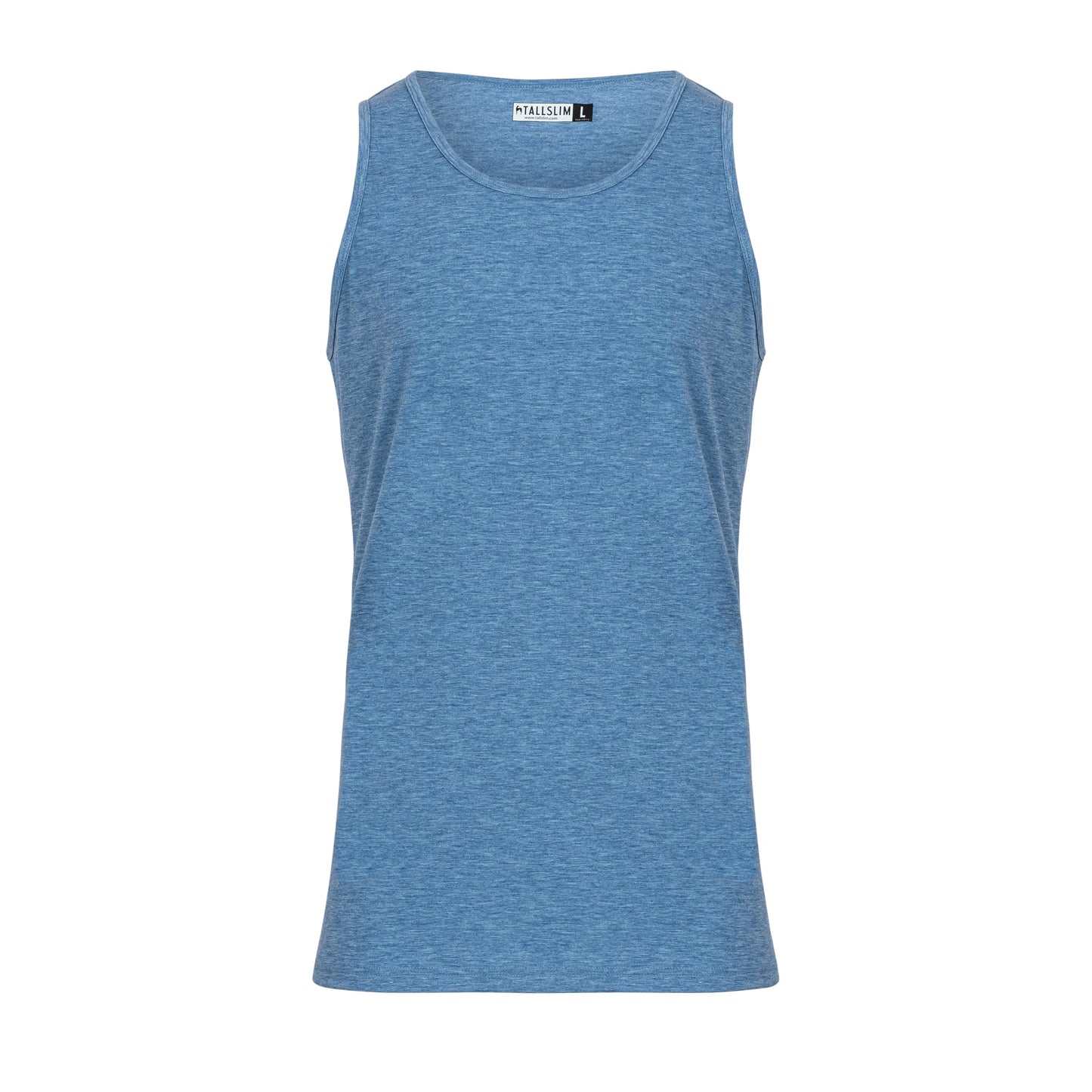 Men's Tall Slim-Fit Orginal Tank Top Shirt, Soft Polyester Blend Long Tee (Tall, Small, Blue)