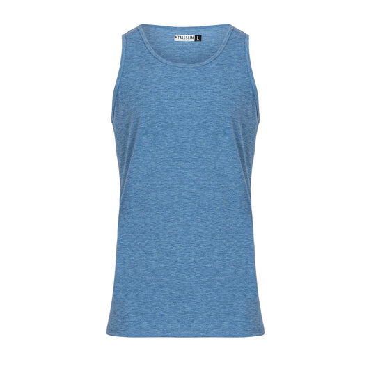 Men's Tall Slim-Fit Orginal Tank Top Shirt, Soft Polyester Blend Long Tee (Tall, Large, Blue)