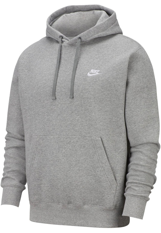 Nike Pull Over Hoodie, Dark Grey Heather/Mattelic Silver/White, Small-T
