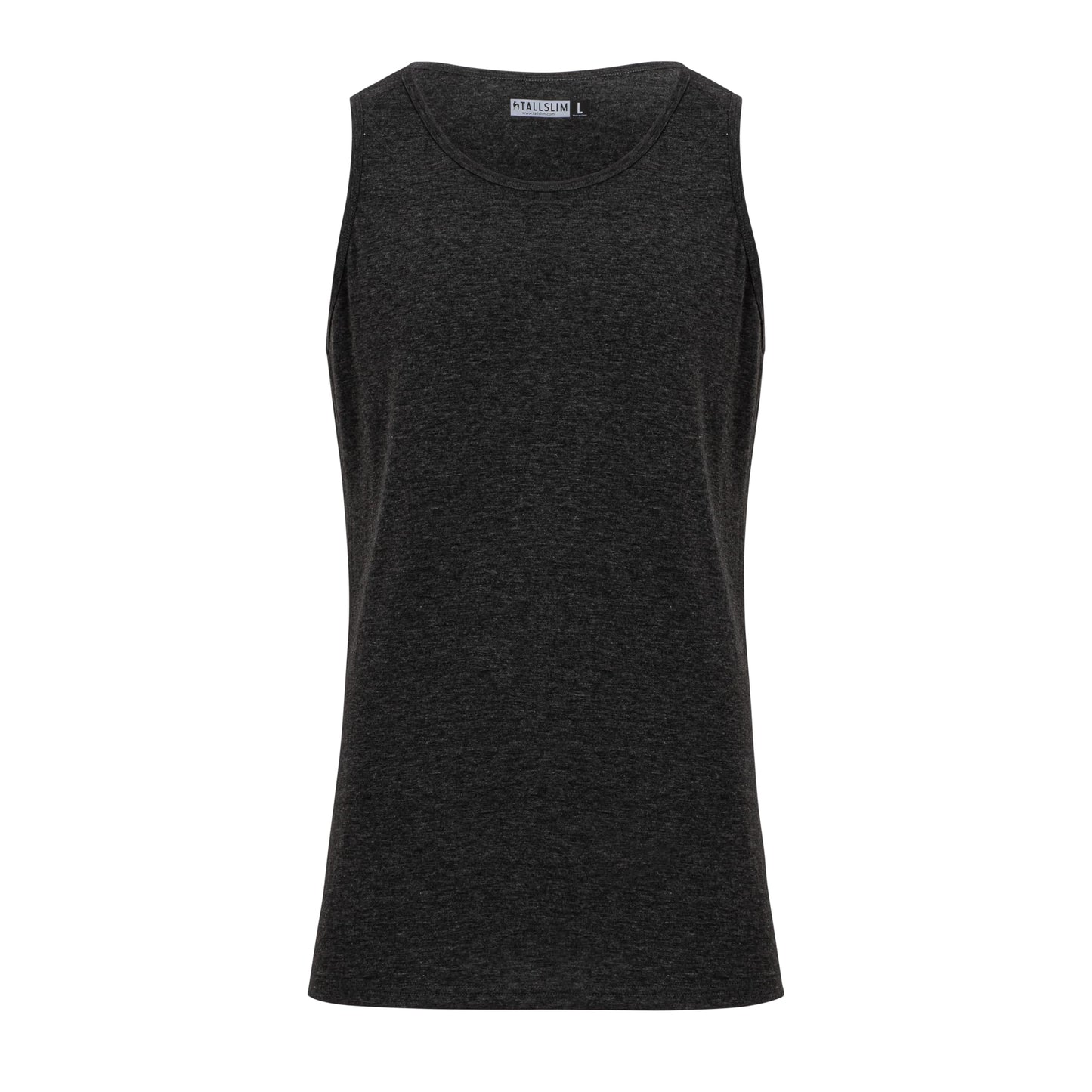 Men's Tall Slim-Fit Orginal Tank Top Shirt, Soft Polyester Blend Long Tee (Tall, X-Large, Dark Gray)