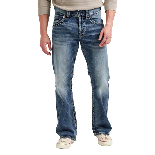 Silver Jeans Co. Men's Zac Relaxed Fit Straight Leg Jeans, Light Indigo, 30W x 36L
