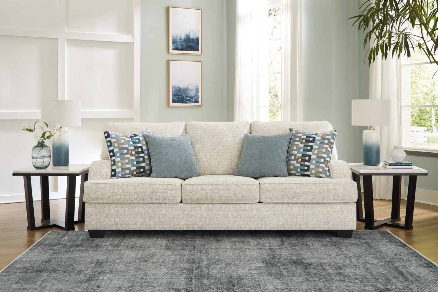 Signature Design by Ashley Valerano Casual Sofa for Living Room, Beige