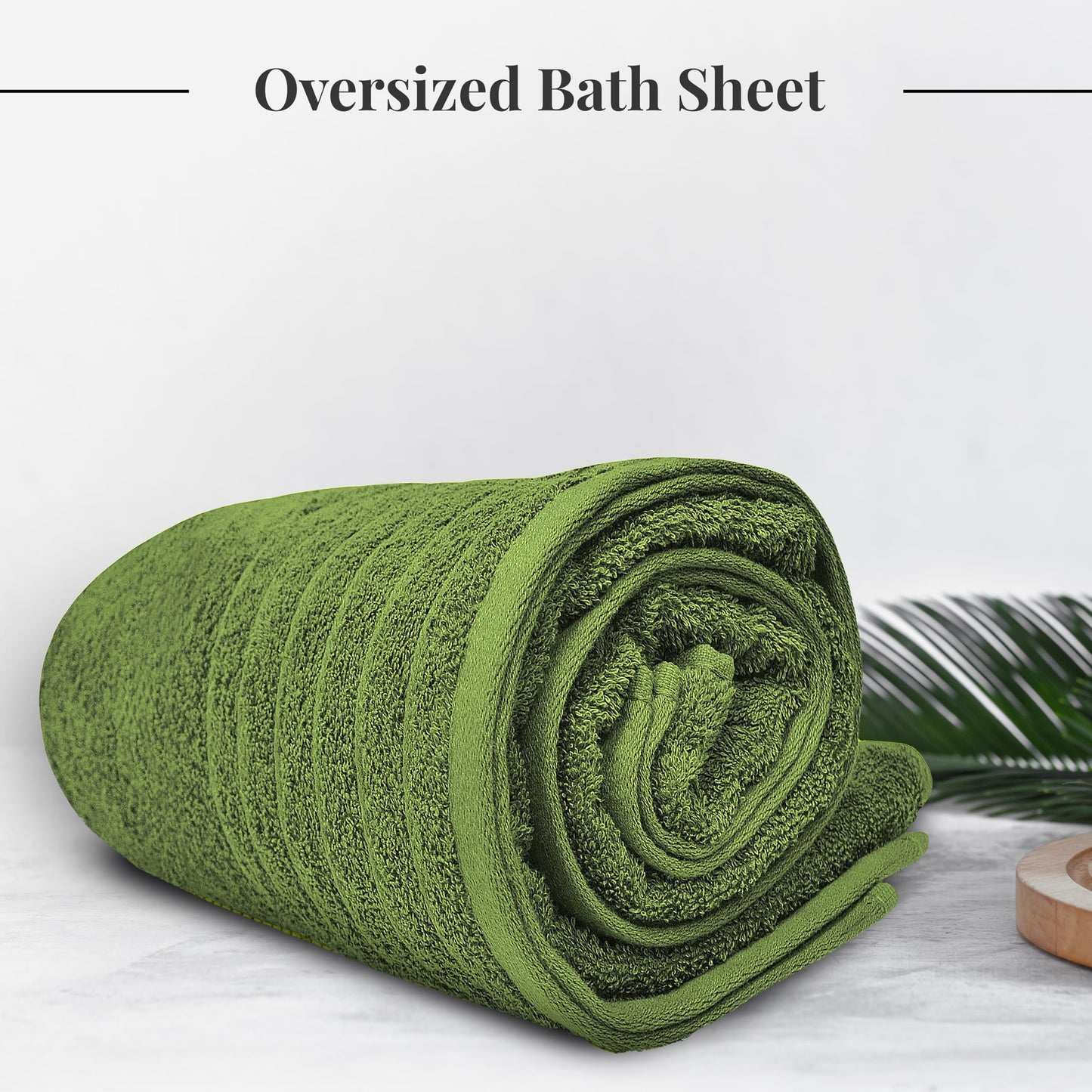 Tens Towels Pack of 1 Jumbo Bath Sheet 40 x 80 Inches, Extra Large & Light Weight, Quicker to Dry, 100% Cotton, Super Soft & Absorbent, Perfect to Wrap Yourself in, Green